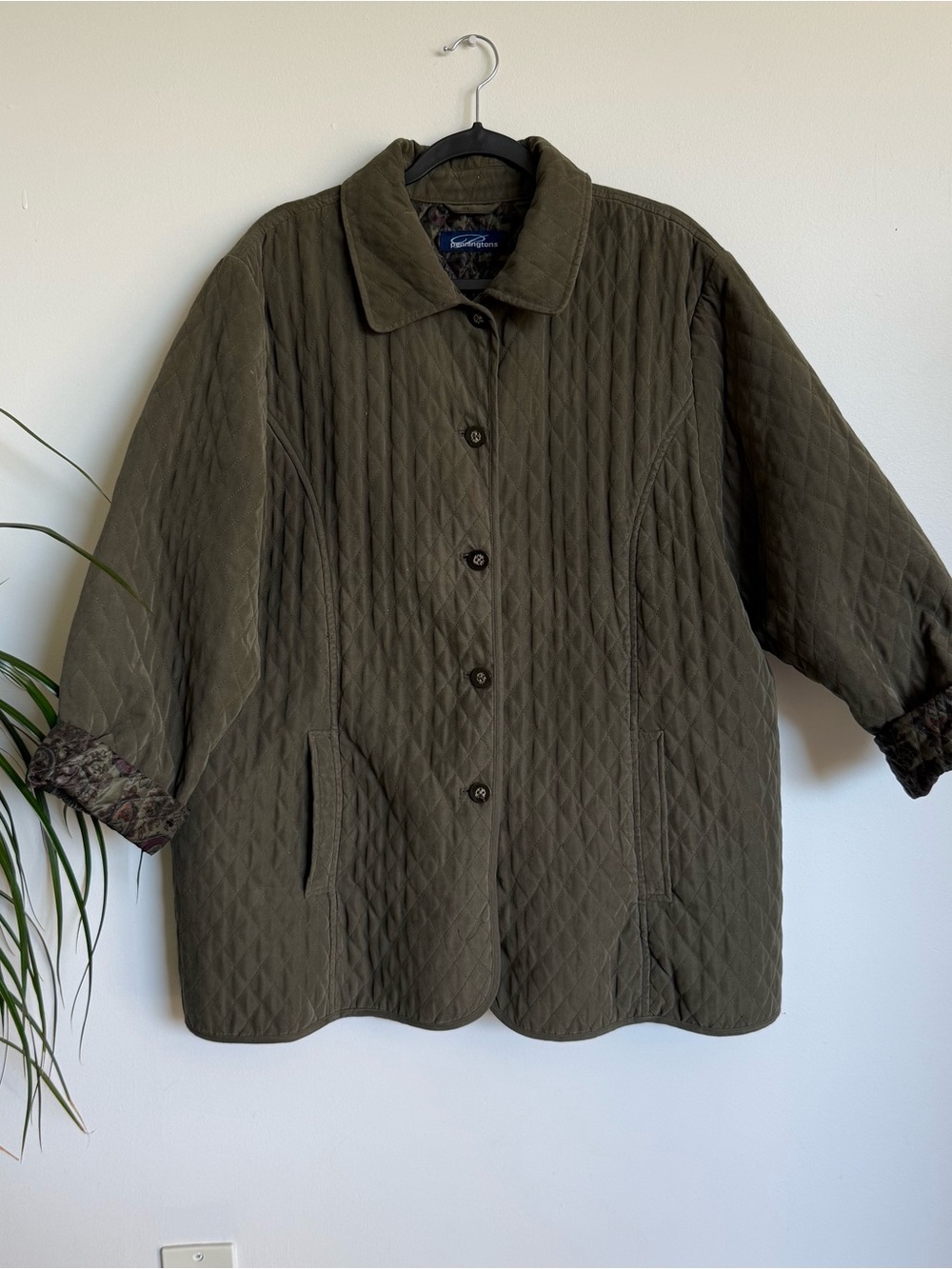 Vintage Olive Quilted Puffer Jacket
